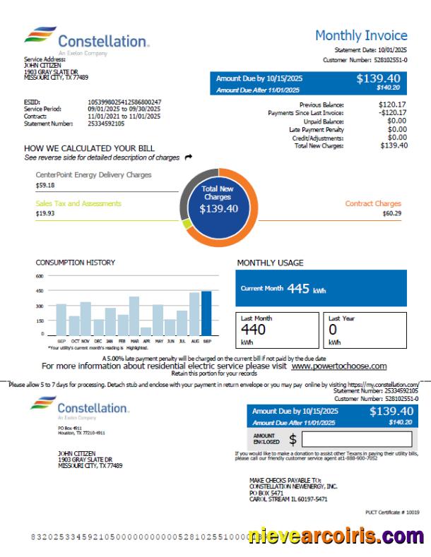 USA Constellation utility bill, version 2